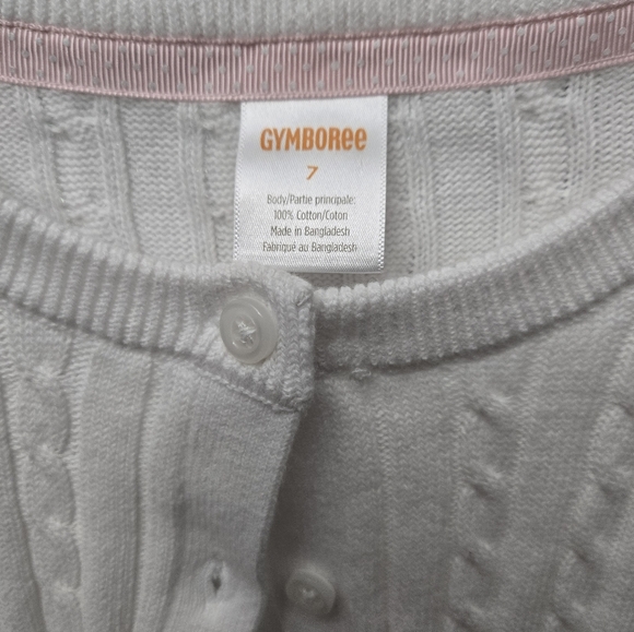 🖤5/$25🐝 Gymboree Girls White Button Up Cardigan Knit Like New - Picture 2 of 3